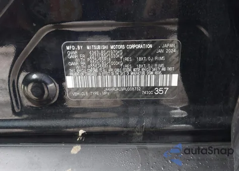 2024 Mitsubishi Outlander Sport 2.0 Es Awc/2.0 Le Awc/2.0 Ralliart Awc/2.0 S Awc/2.0 Se Awc/2.0 Trail Edition Awc z USA, uszkodzony, nr VIN JA4ARUAU9RU008732